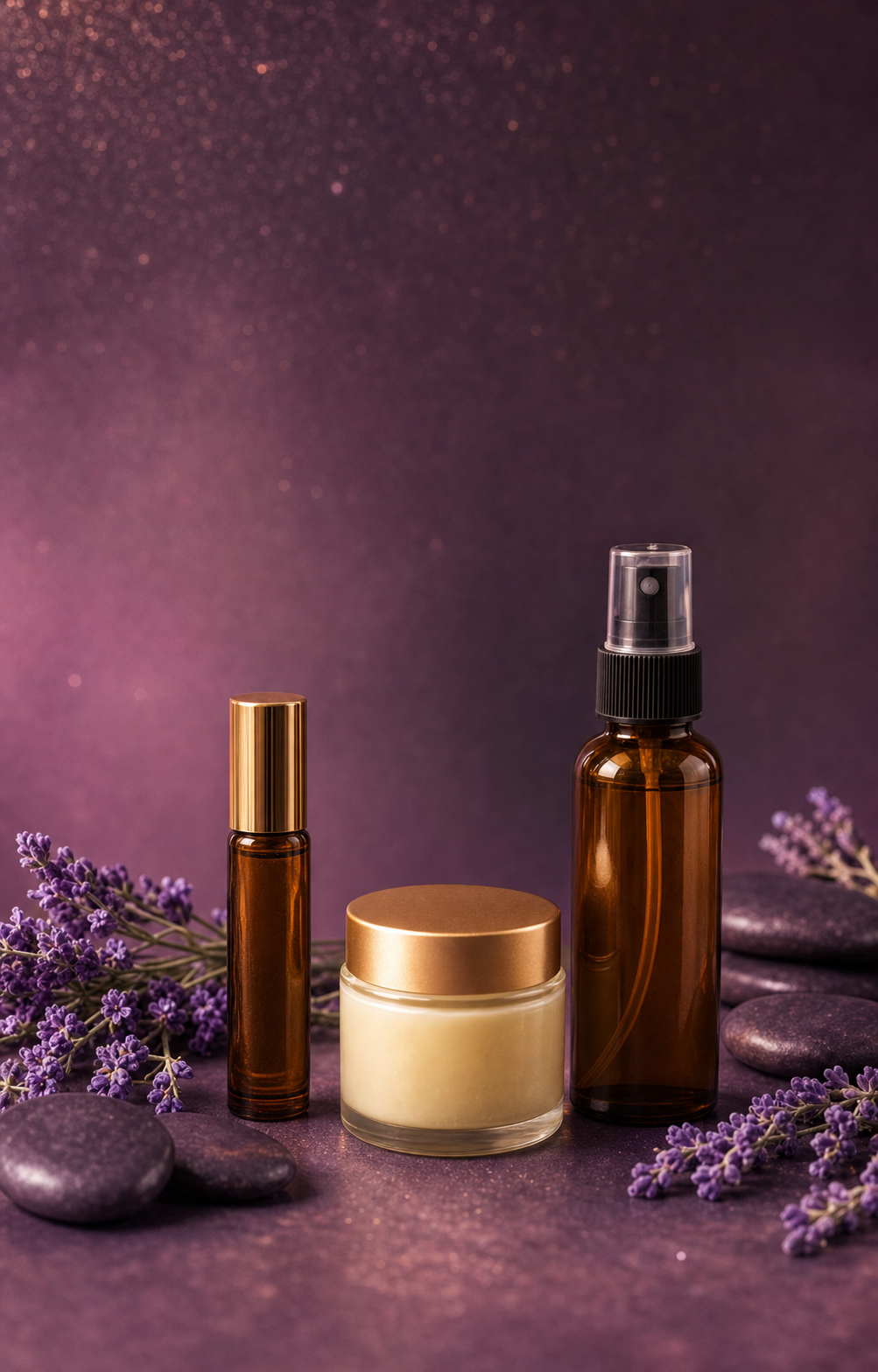 The Relief Collection. Rollers, balm, and spray for caregiver rituals